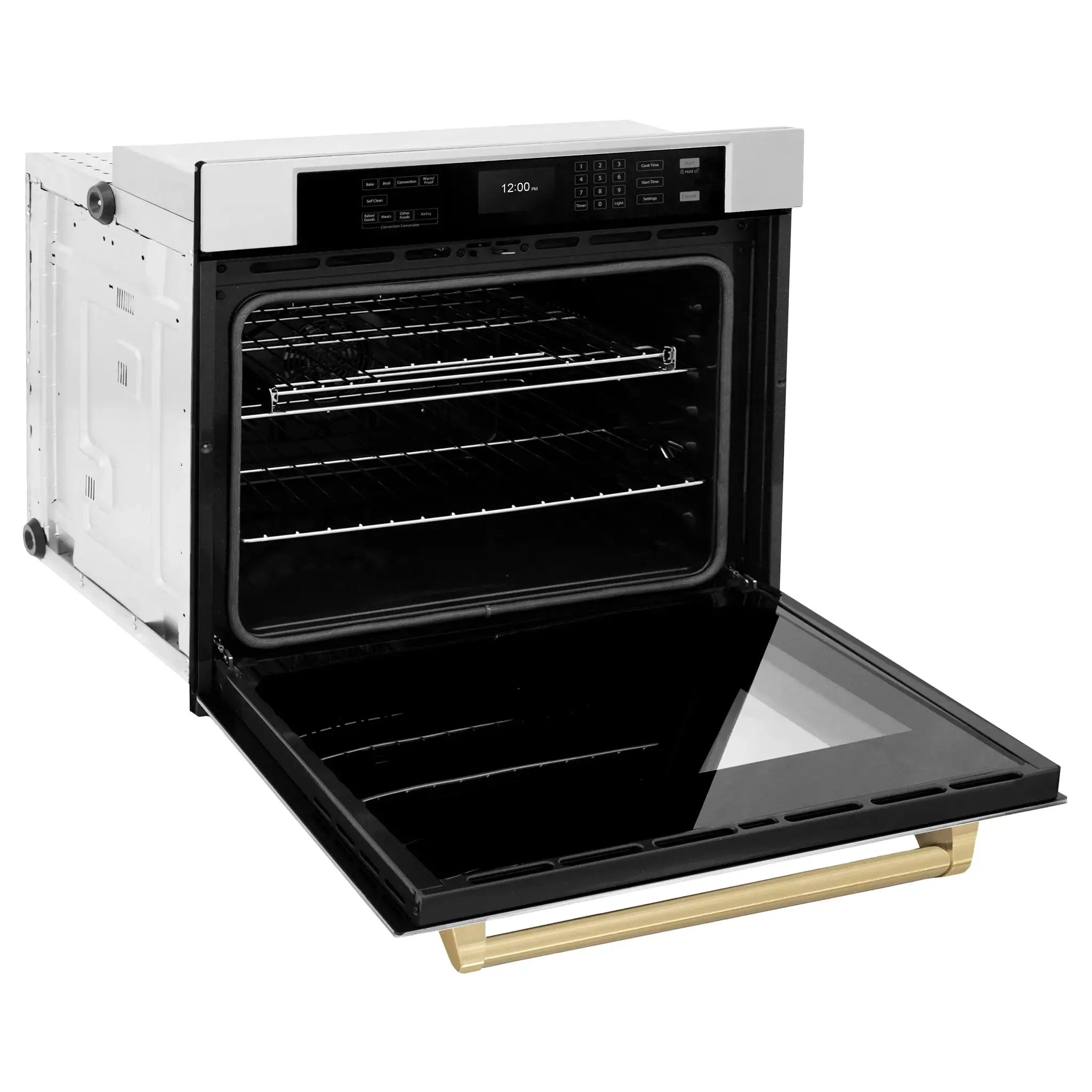 ZLINE 30" Autograph Edition Professional True Convection Single Wall Oven, Air Fry, Self Clean, Stainless Steel, Champagne Bronze WASZ-30-CB by Farmhouse Kitchen and Bath