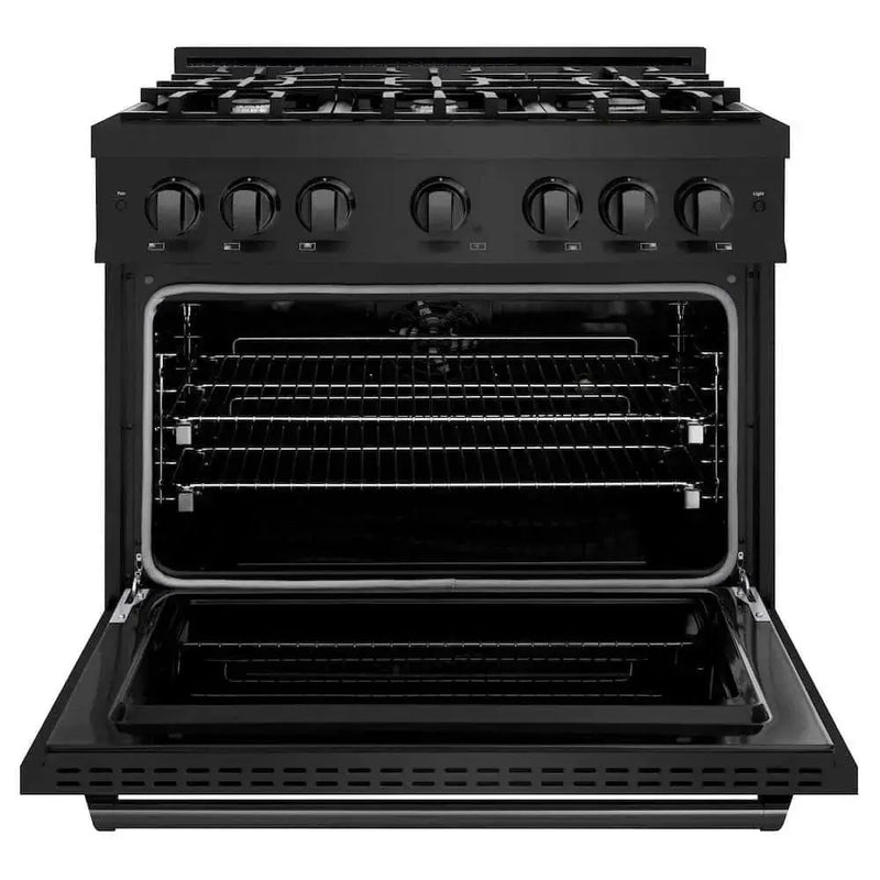 ZLINE 36" Classic Gas Range, Convection Gas Oven Black Stainless Steel, CGRB-36 by Farmhouse Kitchen and Bath