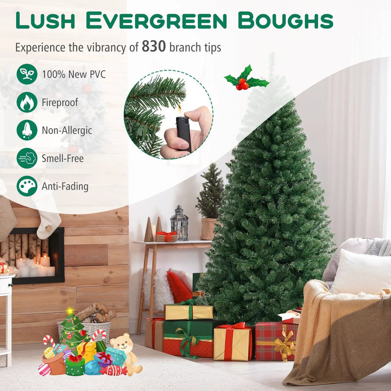 Pre-Lit Artificial Christmas Tree with LED Lights by DirectDeals