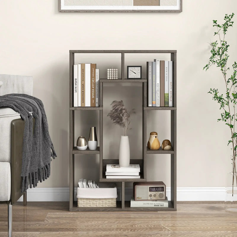 7-Cube Geometric Bookshelf Modern Decorative Open Bookcase by DirectDeals