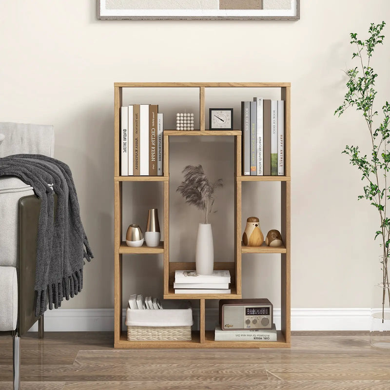 7-Cube Geometric Bookshelf Modern Decorative Open Bookcase by DirectDeals