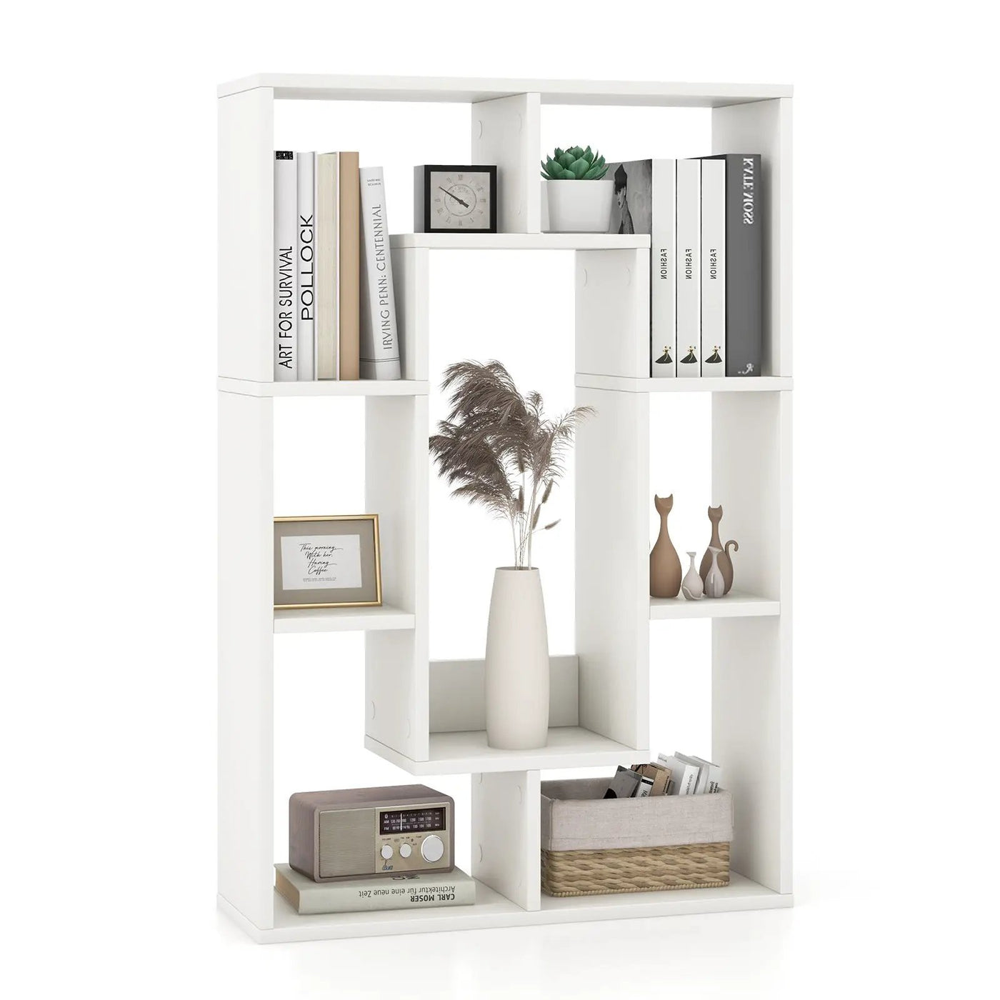 7-Cube Geometric Bookshelf Modern Decorative Open Bookcase by DirectDeals