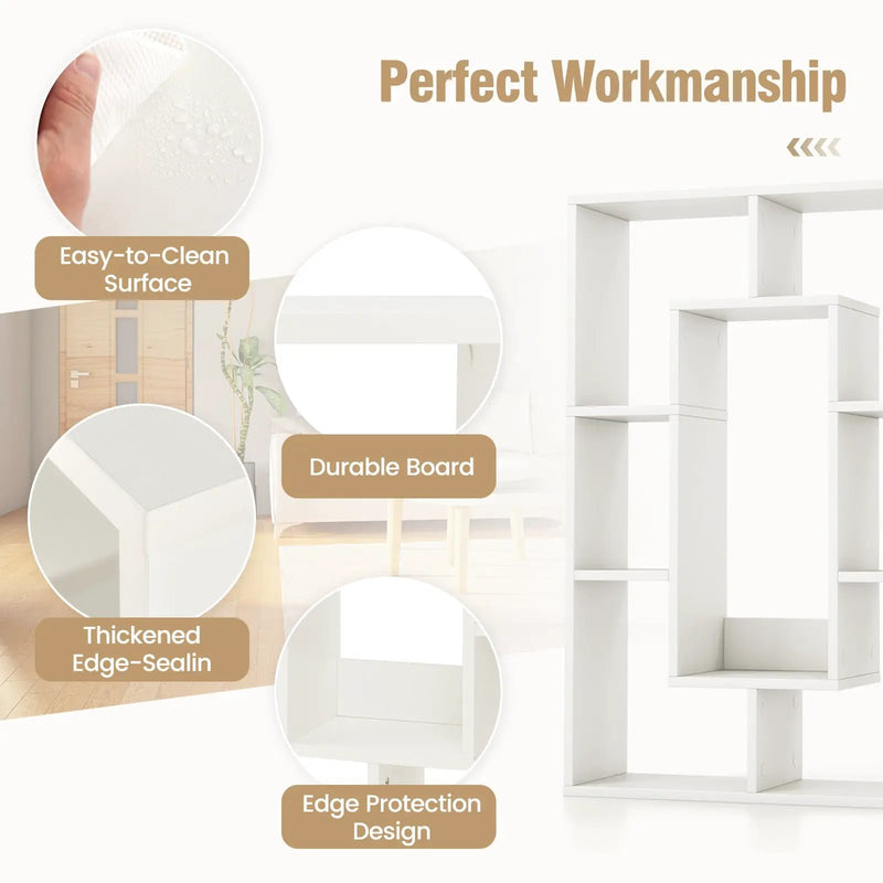7-Cube Geometric Bookshelf Modern Decorative Open Bookcase by DirectDeals