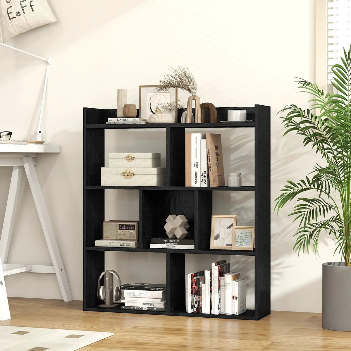 7 Cubes Open-back Bookshelf with Anti-Toppling Devices by DirectDeals