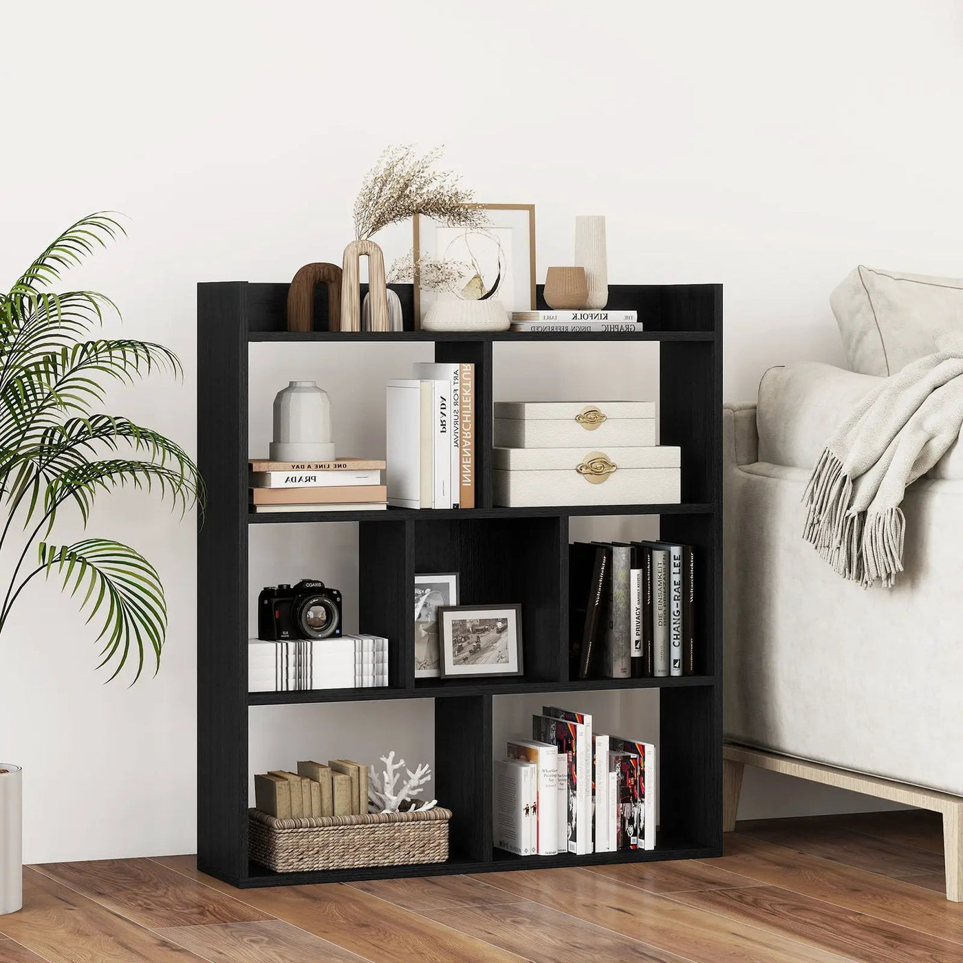 7 Cubes Open-back Bookshelf with Anti-Toppling Devices by DirectDeals