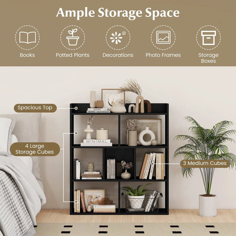 7 Cubes Open-back Bookshelf with Anti-Toppling Devices by DirectDeals