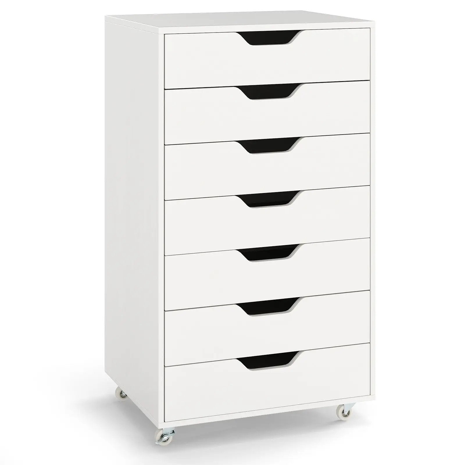 7-Drawer Chest Wooden Storage Dresser with Lockable Wheels by DirectDeals