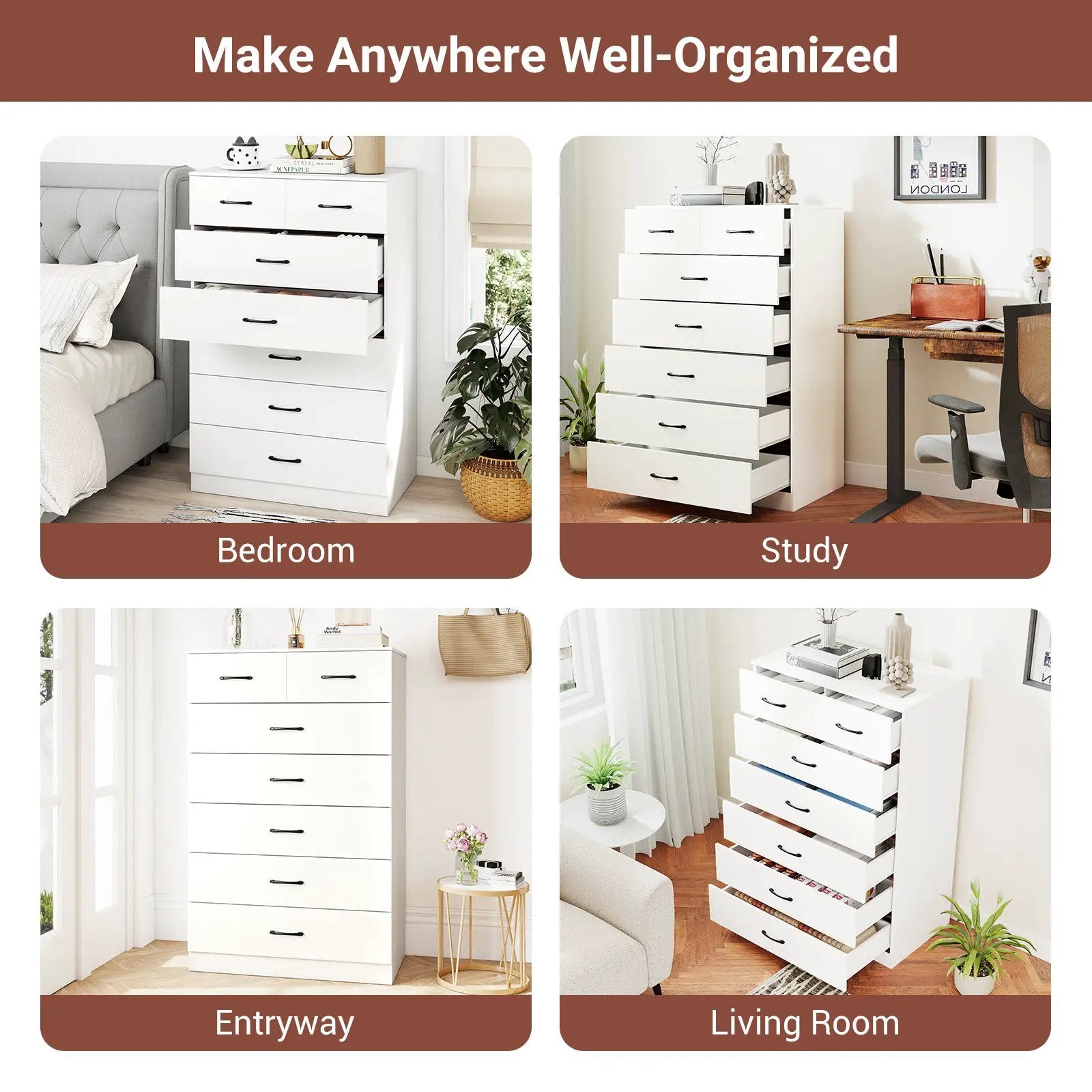 Wooden Chest of Drawers with Anti by DirectDeals
