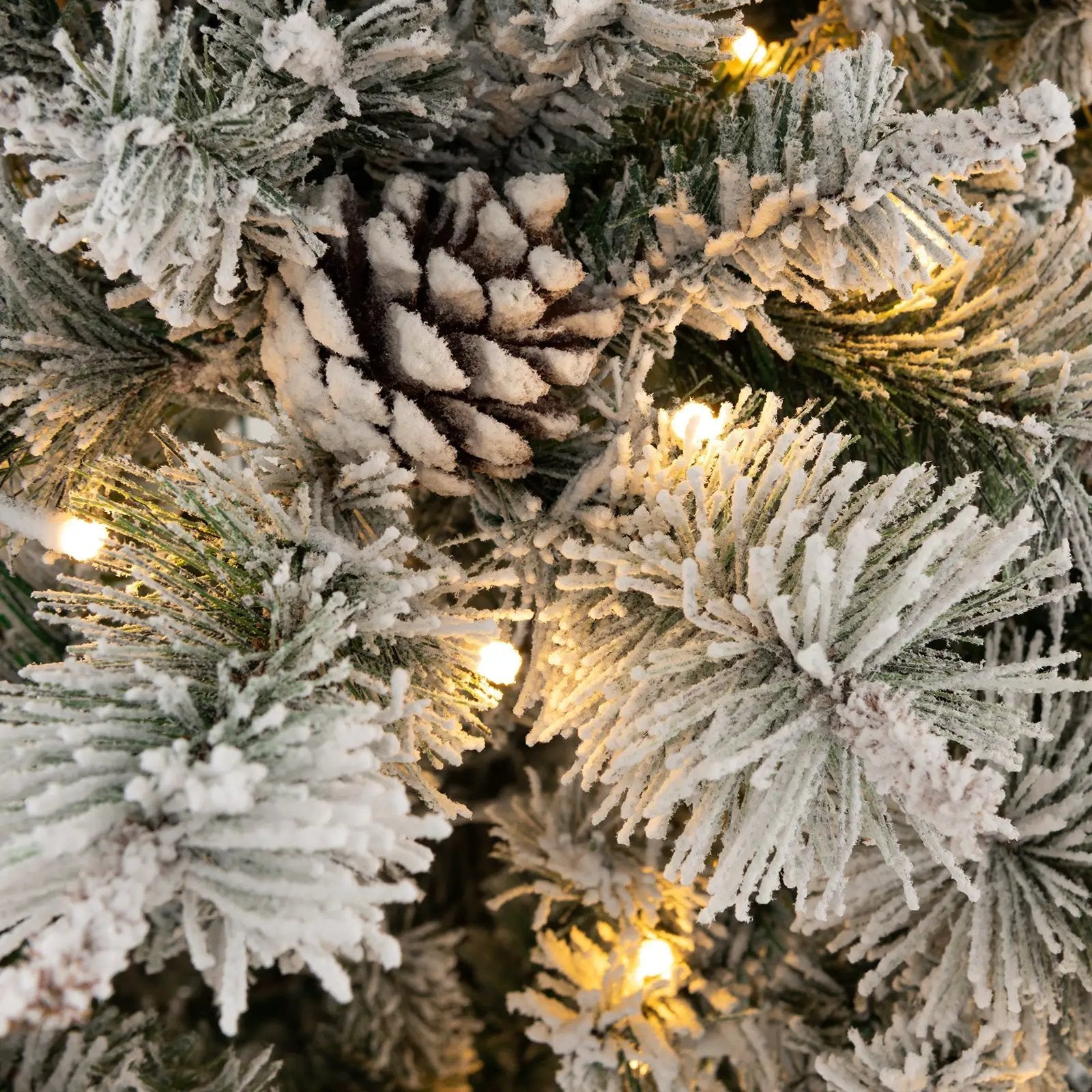 7 Feet Flocked Christmas Tree with Pine Needles by DirectDeals