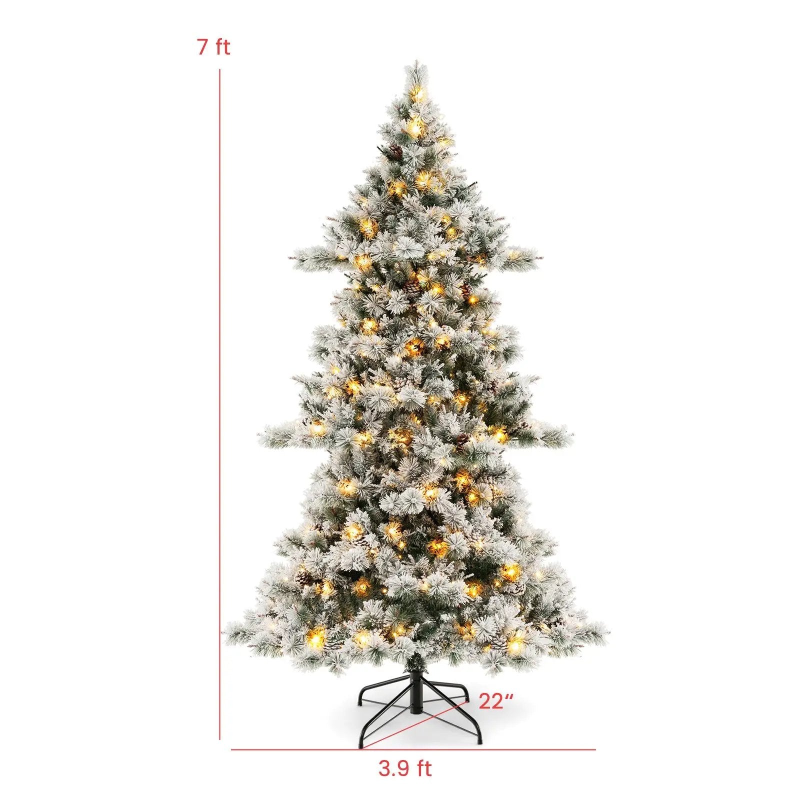 7 Feet Flocked Christmas Tree with Pine Needles by DirectDeals