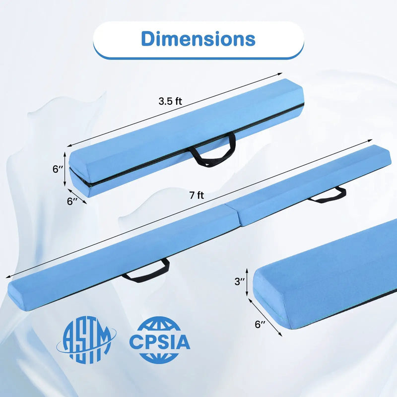 7 FT Folding Balance Beam with Removable Suede Cover and Non-slip Bottom by DirectDeals