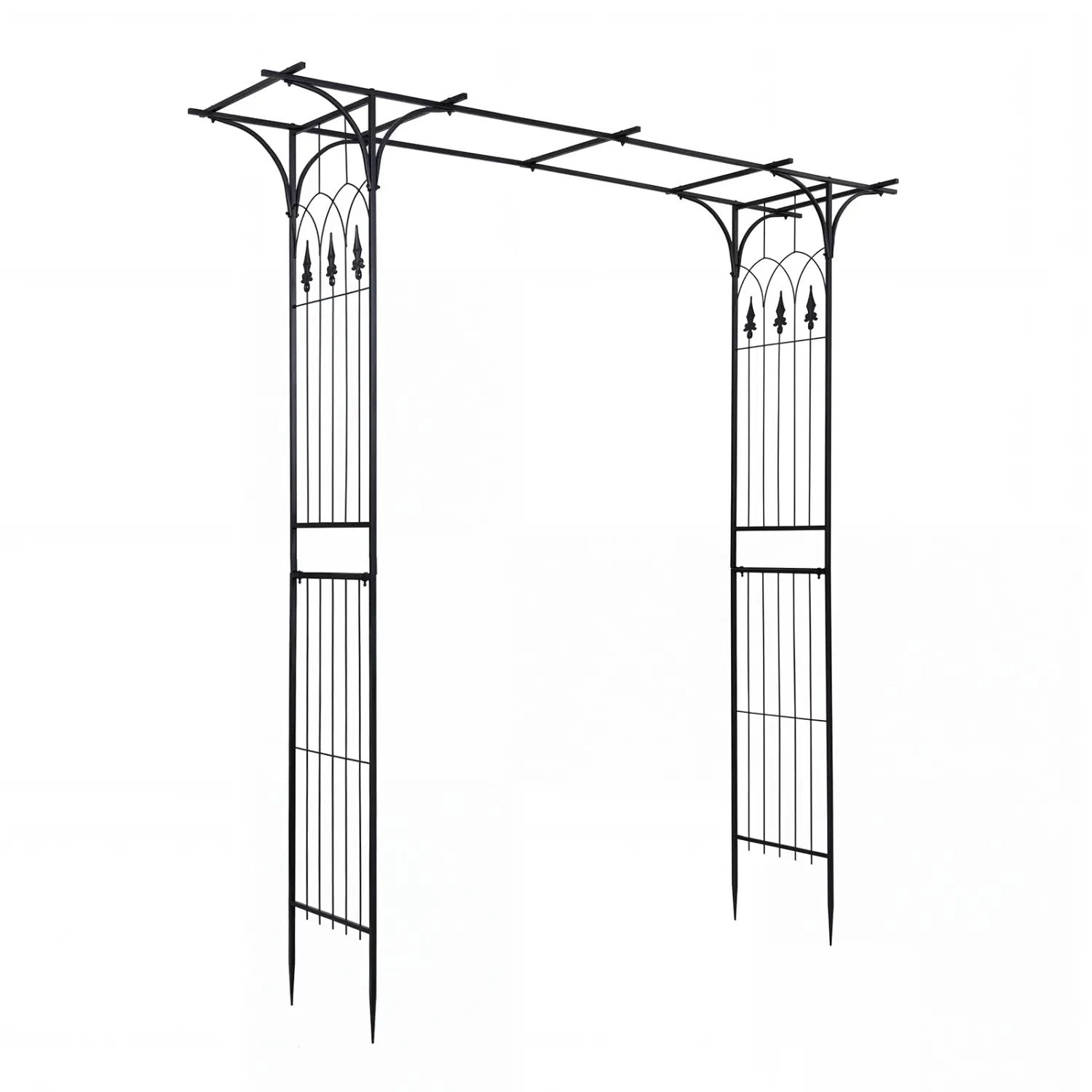 7 FT Garden Arch Arbor with Flat Top Design for Climbing Plants by DirectDeals