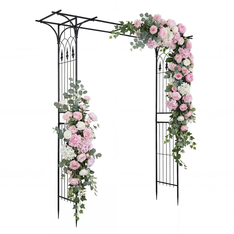 7 FT Garden Arch Arbor with Flat Top Design for Climbing Plants by DirectDeals
