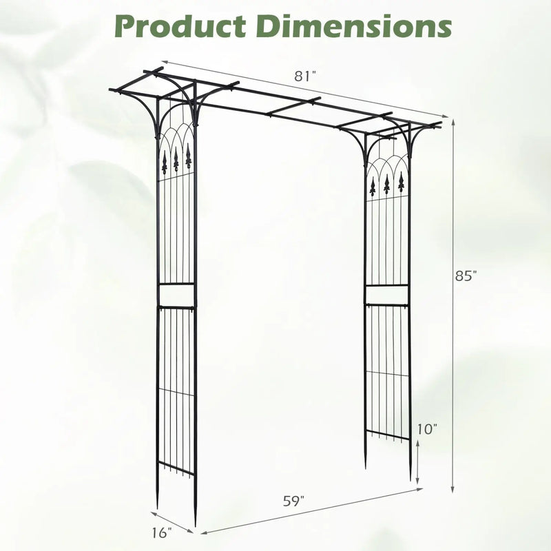 7 FT Garden Arch Arbor with Flat Top Design for Climbing Plants by DirectDeals