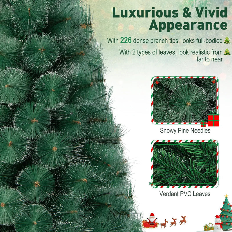5/6/7 FT Pre-Lit Fiber Optic Christmas Tree with 148/185/226 Multi-Color LED Lights and Top Star Light by DirectDeals