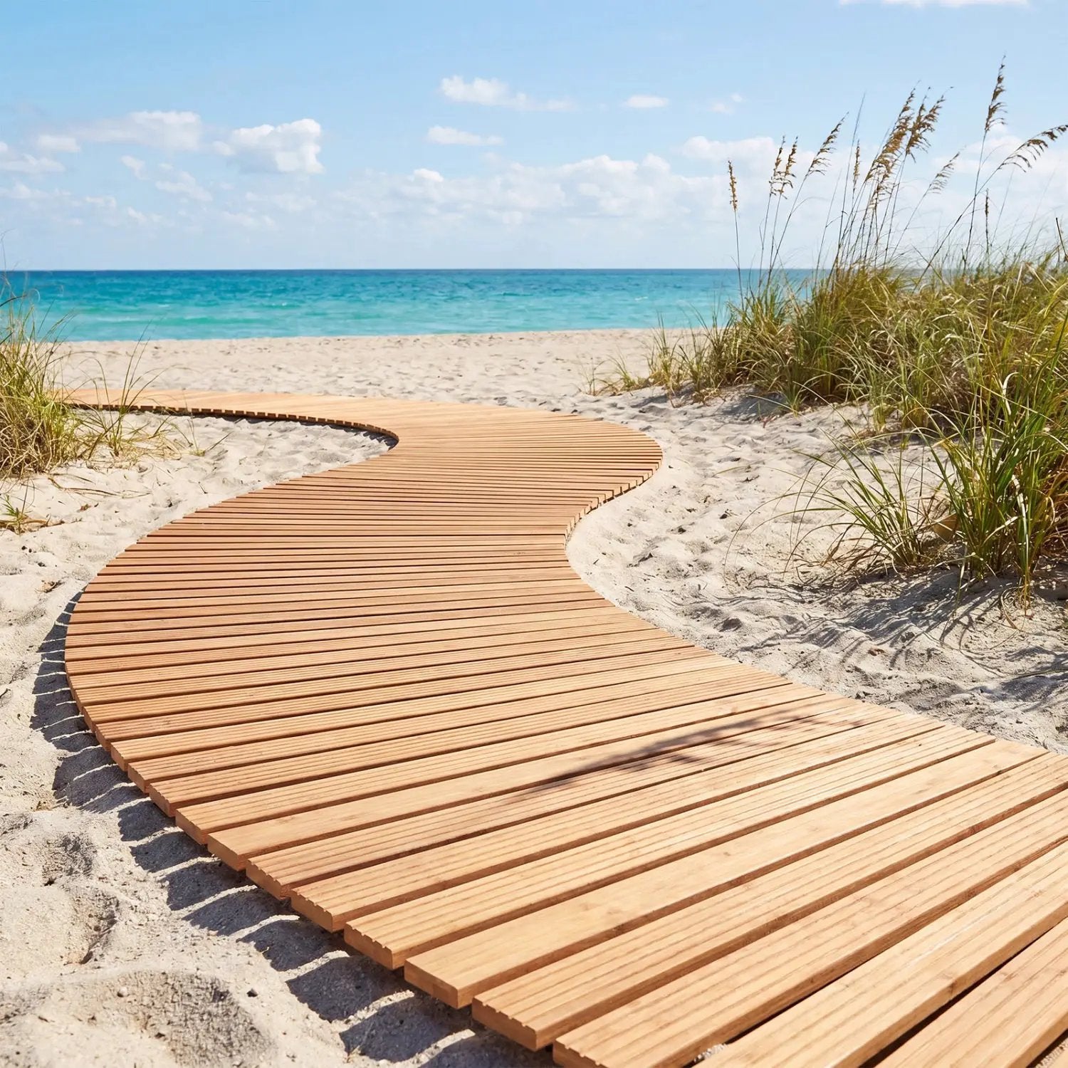 7 FT Wooden Garden Pathway with Anti-slip Surface for Gardens Patios by DirectDeals