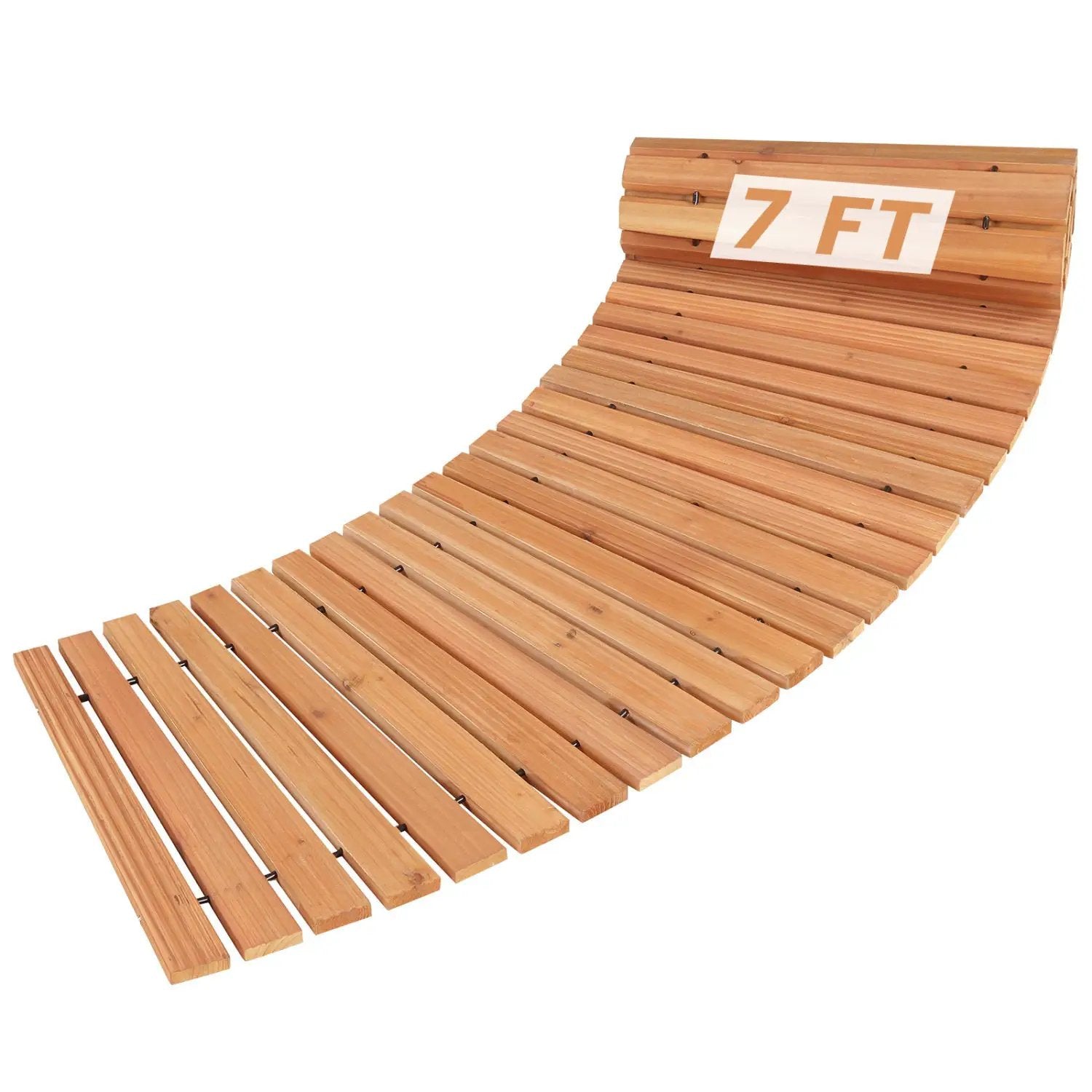 7 FT Wooden Garden Pathway with Anti-slip Surface for Gardens Patios by DirectDeals