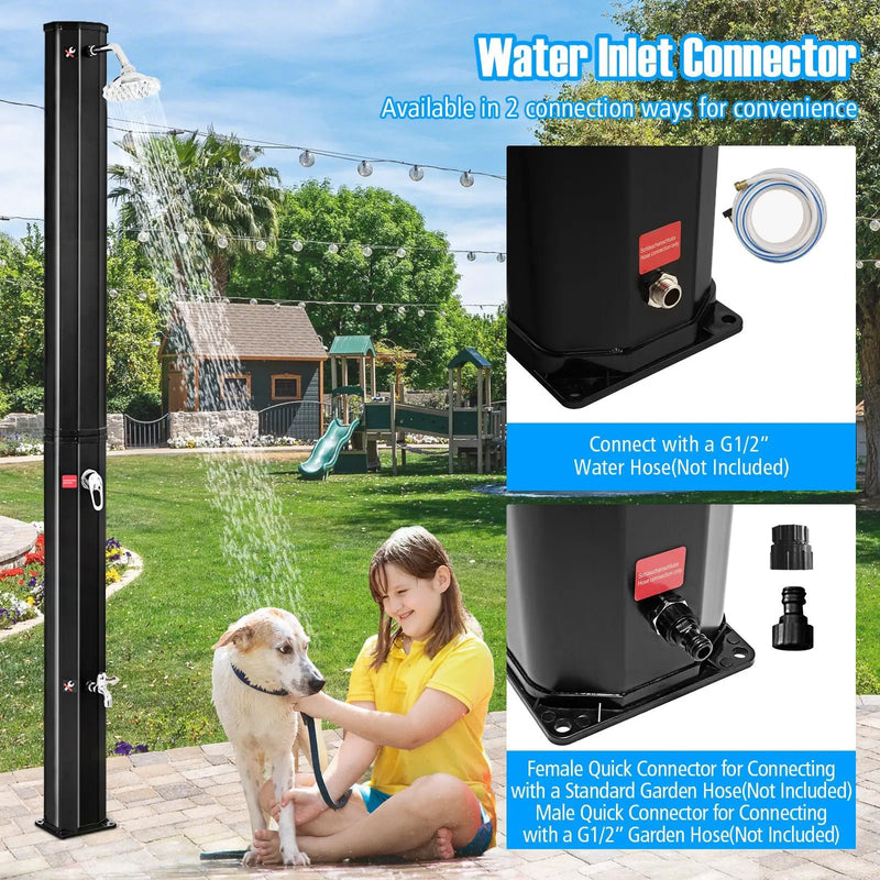 7.2 Feet Adjustable Outdoor Solar Heating Shower Head by DirectDeals