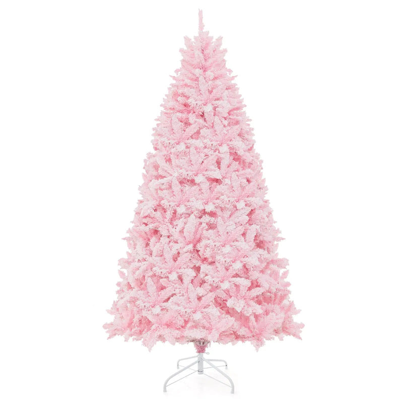 7 Feet Flocked Artificial Christmas Tree with 500 LED Lights and 1200 Branches by DirectDeals