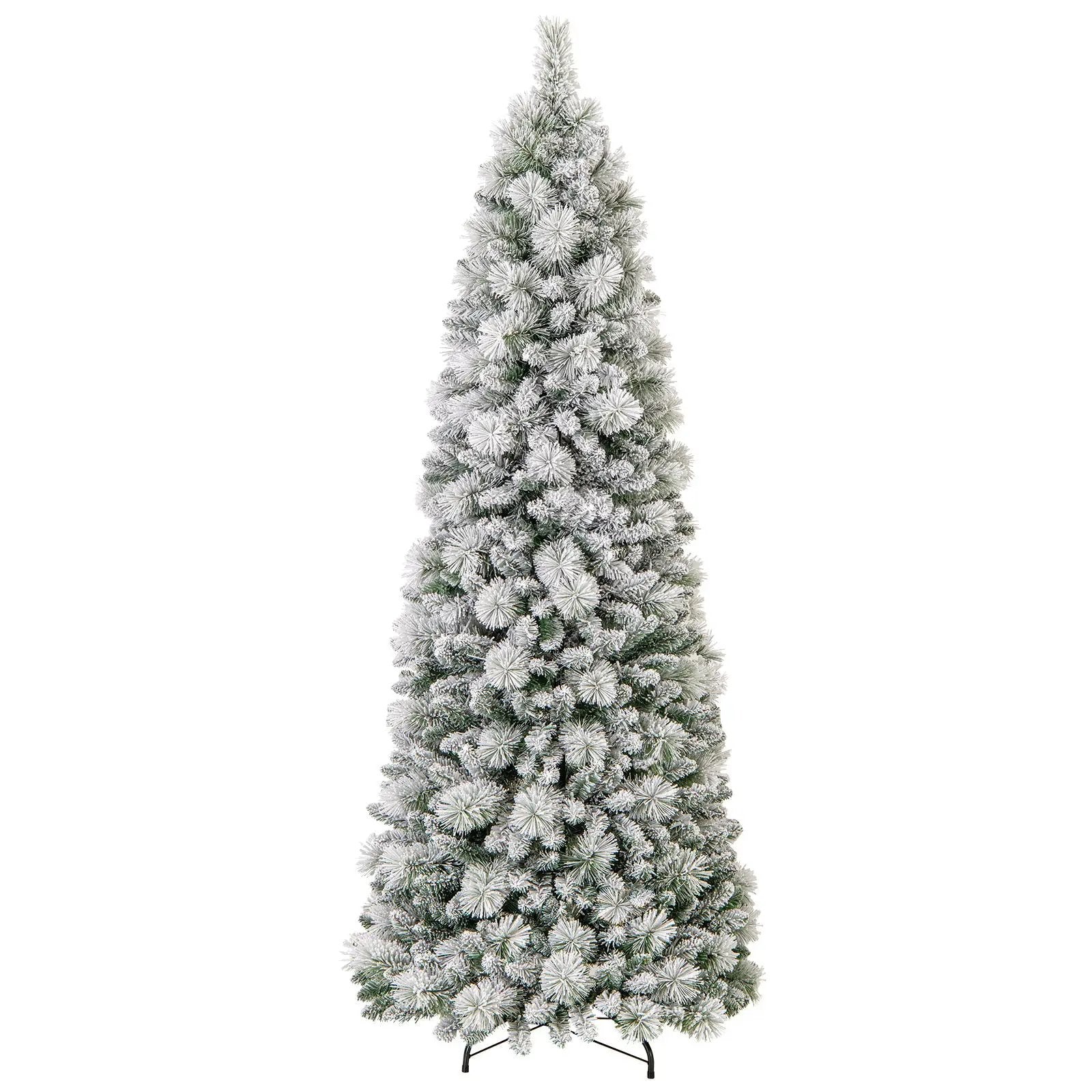 7 Feet Flocked Christmas Tree with Pine Needles and LED Lights by DirectDeals