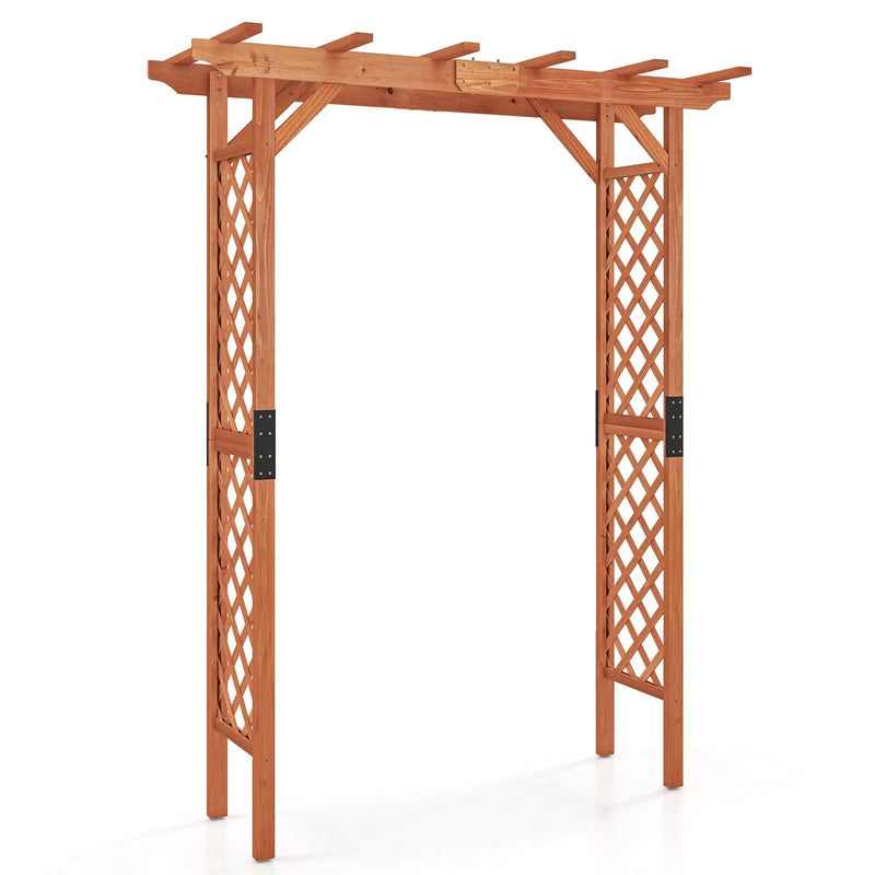 7 Feet Garden Wooden High Arbor Arch Plant Pergola by DirectDeals