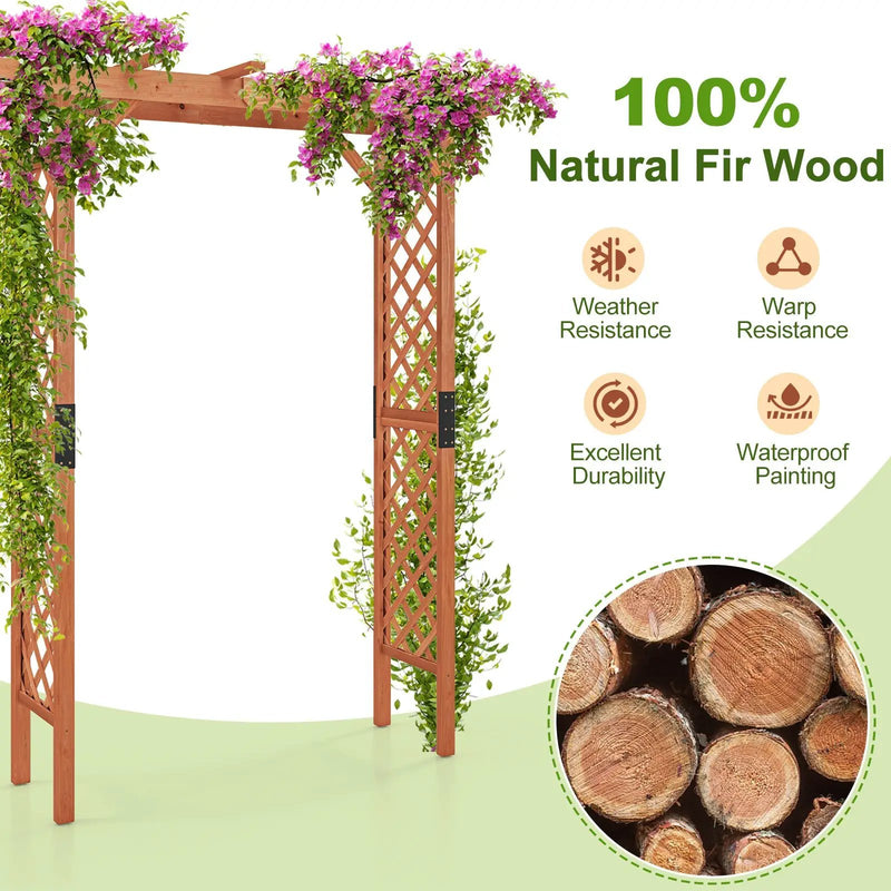 7 Feet Garden Wooden High Arbor Arch Plant Pergola by DirectDeals