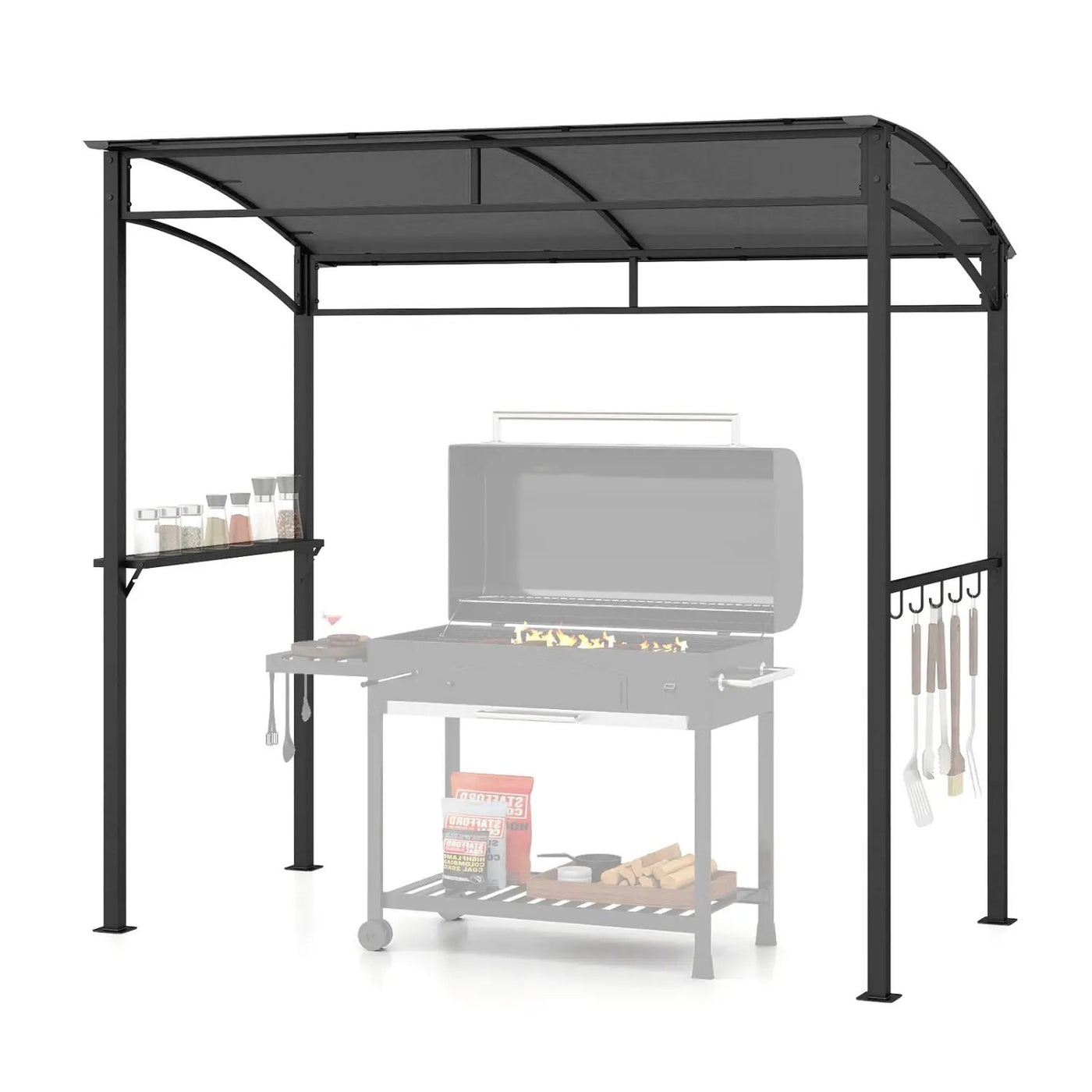 7 x 4.5 Feet Grill Gazebo Outdoor Patio Garden BBQ Canopy Shelter-Brown by DirectDeals
