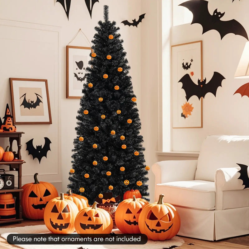 Pre-lit Christmas Halloween Tree with PVC Branch Tips and Warm White Lights by DirectDeals