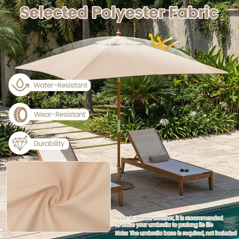 Rectangular Patio Umbrella 7ft with Adjustable Tilt by DirectDeals