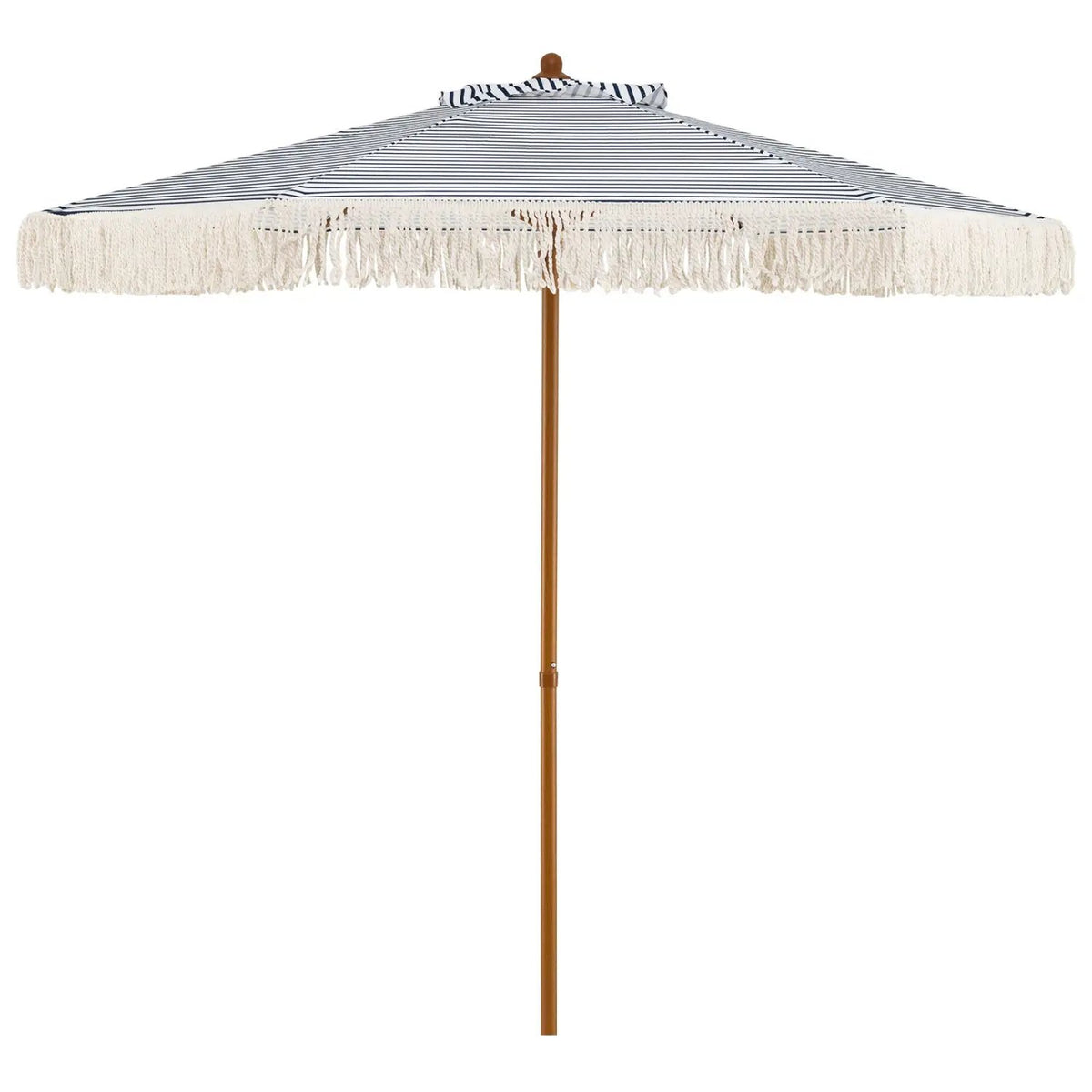 7 Feet Patio Umbrella with Fringe Sun-Protective Beach Umbrella with Boho Tassel by DirectDeals