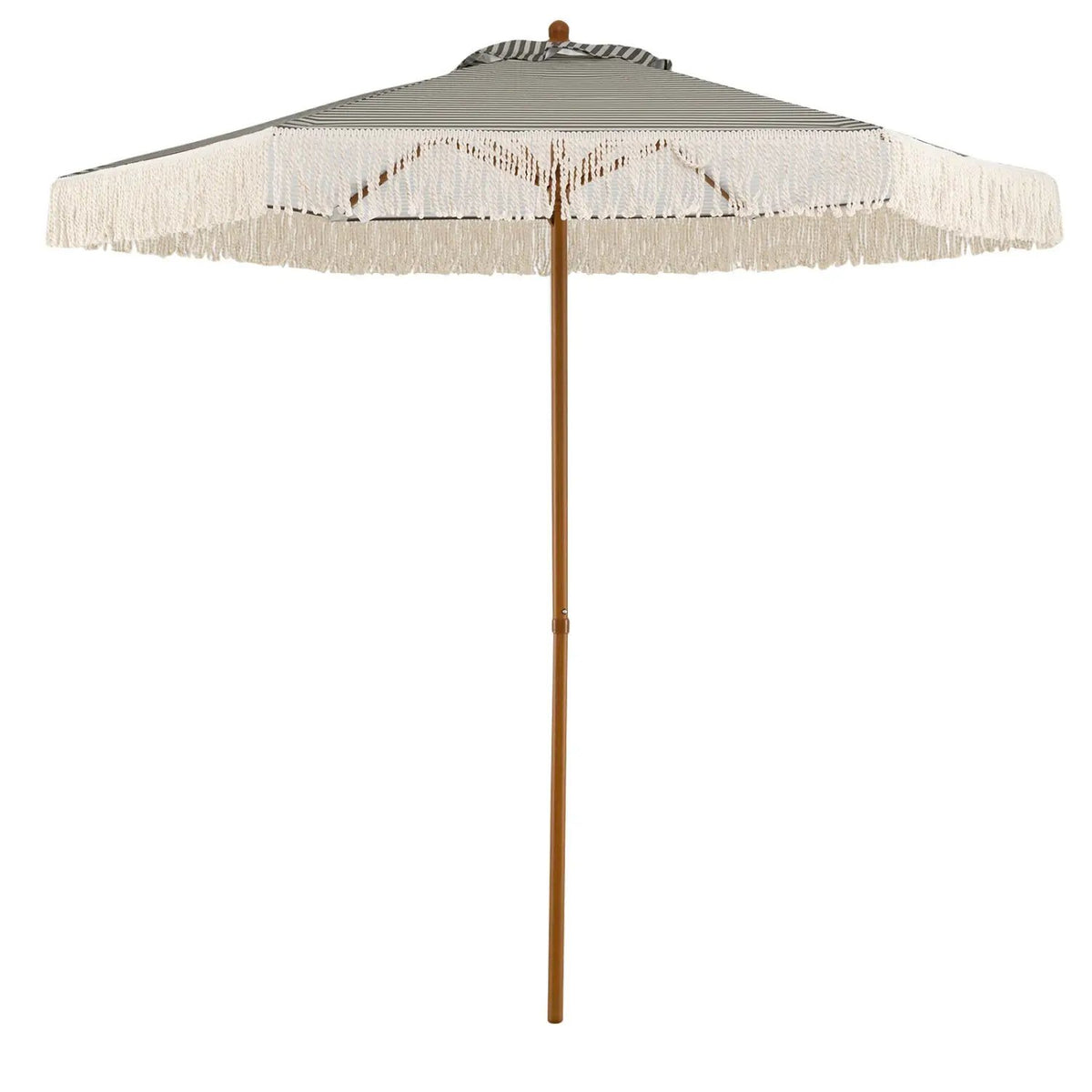 7 Feet Patio Umbrella with Fringe Sun-Protective Beach Umbrella with Boho Tassel by DirectDeals