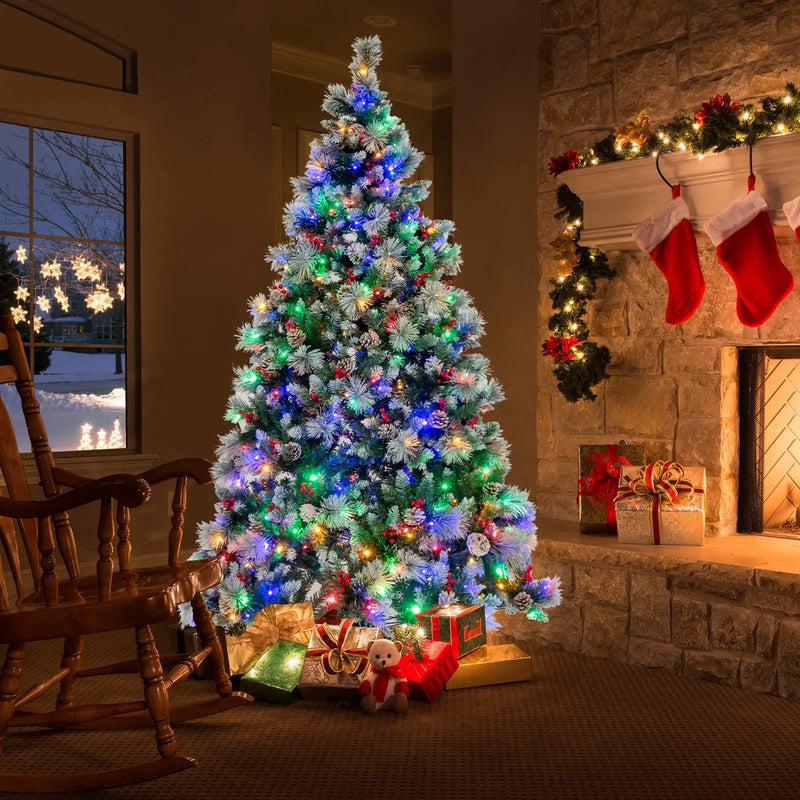 7 Feet Pre-Lit Artificial Christmas Tree with 400 Lights and 1116 Branches by DirectDeals