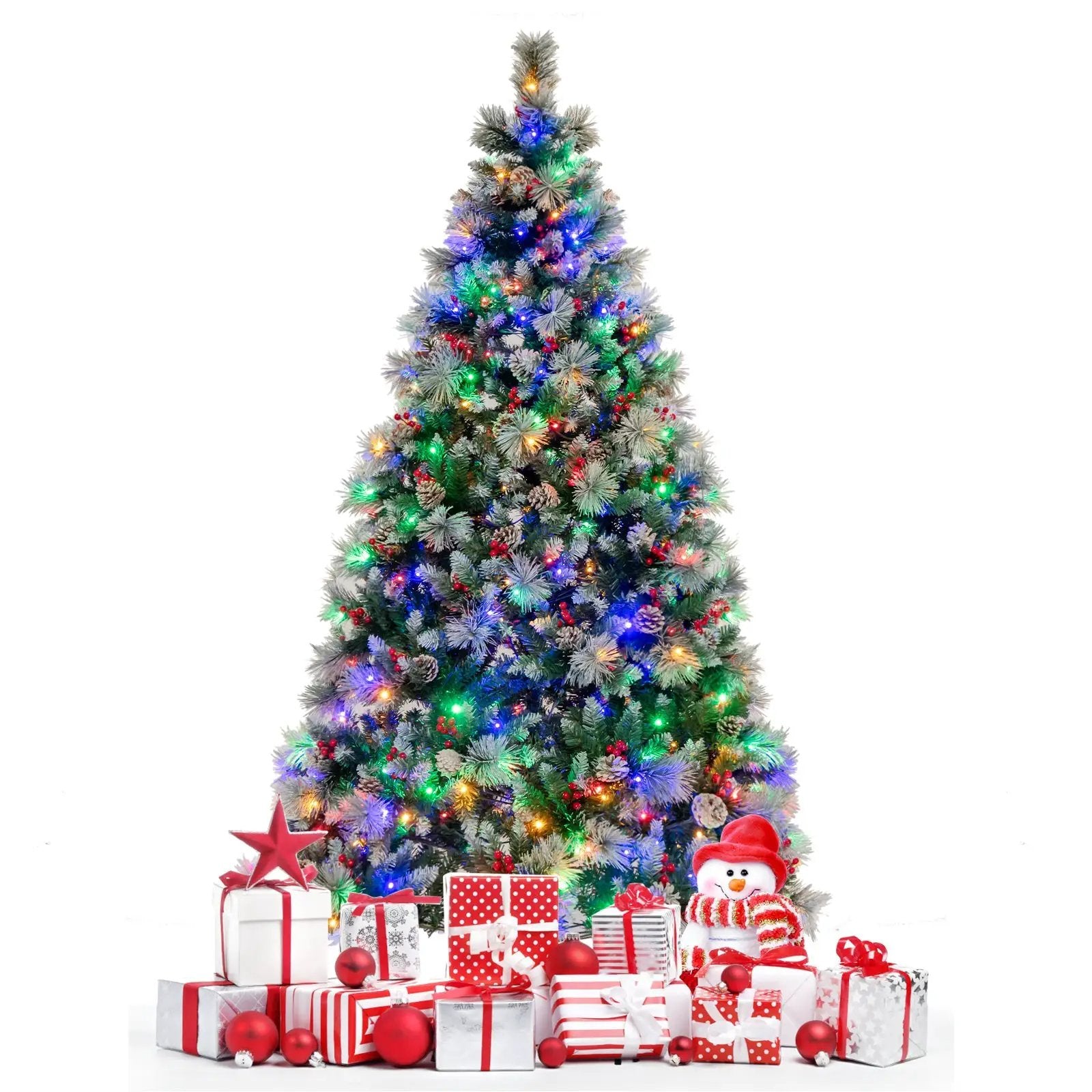 7 Feet Pre-Lit Artificial Christmas Tree with 400 Lights and 1116 Branches by DirectDeals