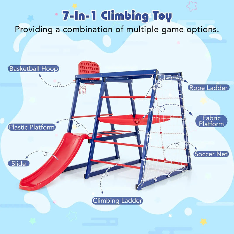 7-In-1 Metal Toddler Climbing Toys for 3-7 Years Old by DirectDeals