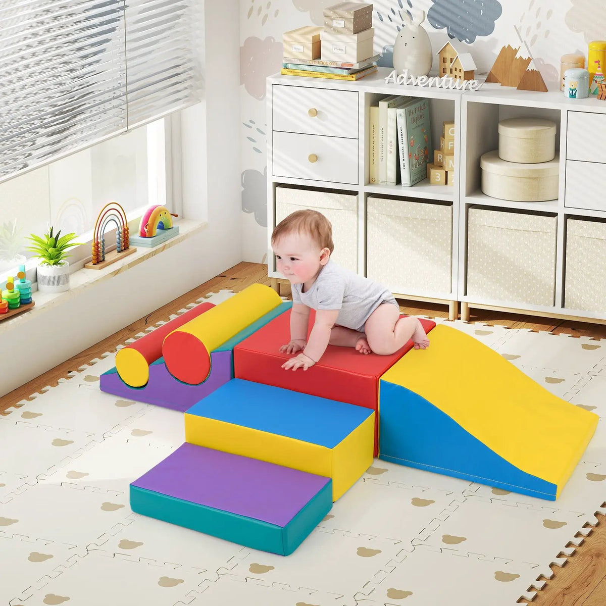 7-Piece Foam Blocks for Toddlers Soft Climbing Toys Indoor Play for Babies by DirectDeals