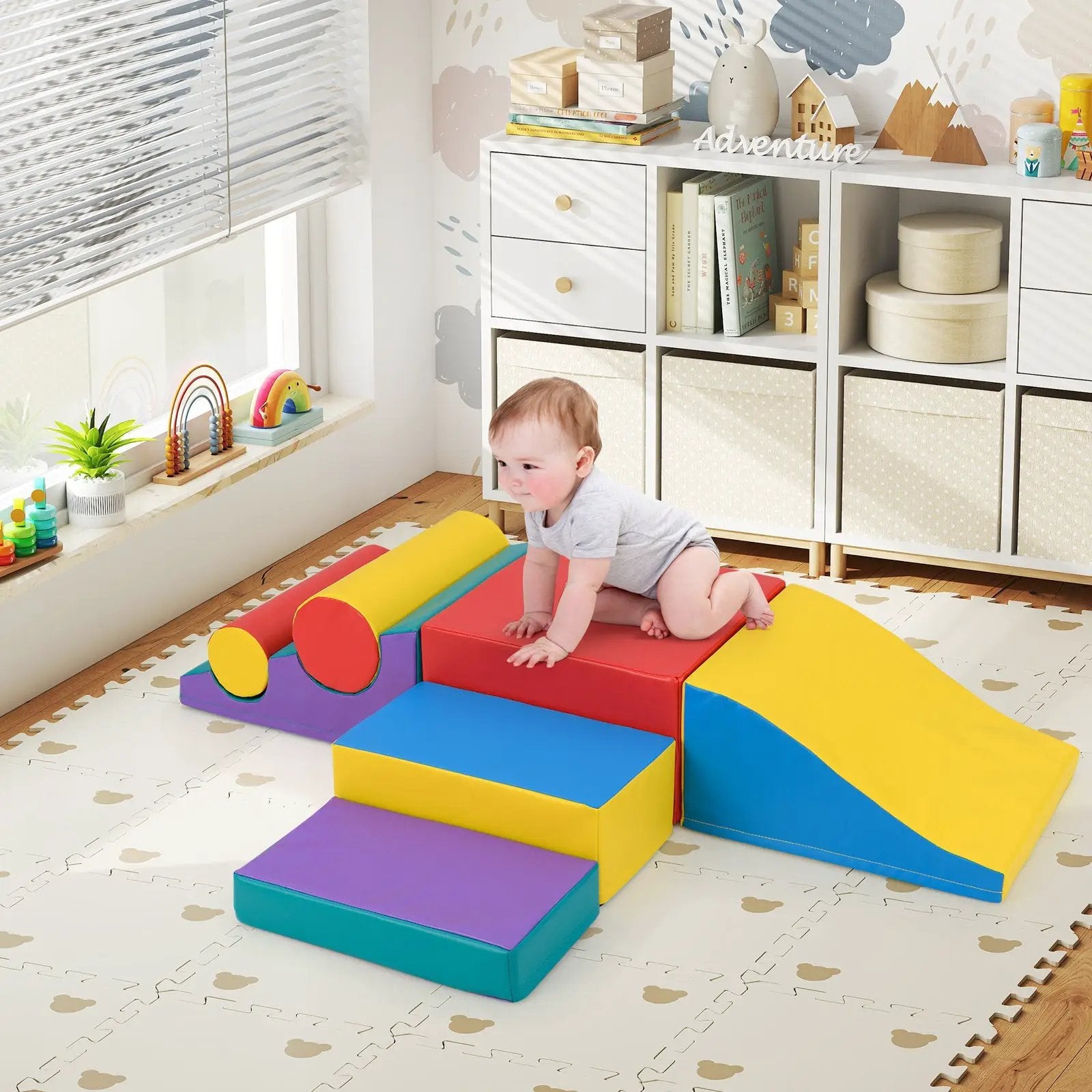7-Piece Foam Blocks for Toddlers Soft Climbing Toys Indoor Play for Babies by DirectDeals