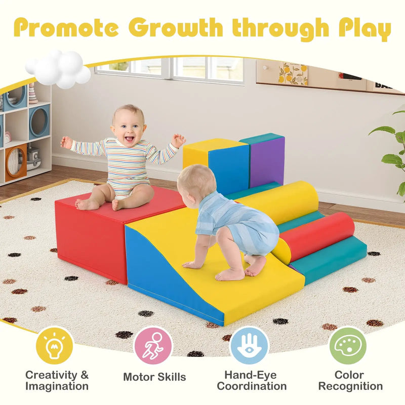 7-Piece Foam Blocks for Toddlers Soft Climbing Toys Indoor Play for Babies by DirectDeals