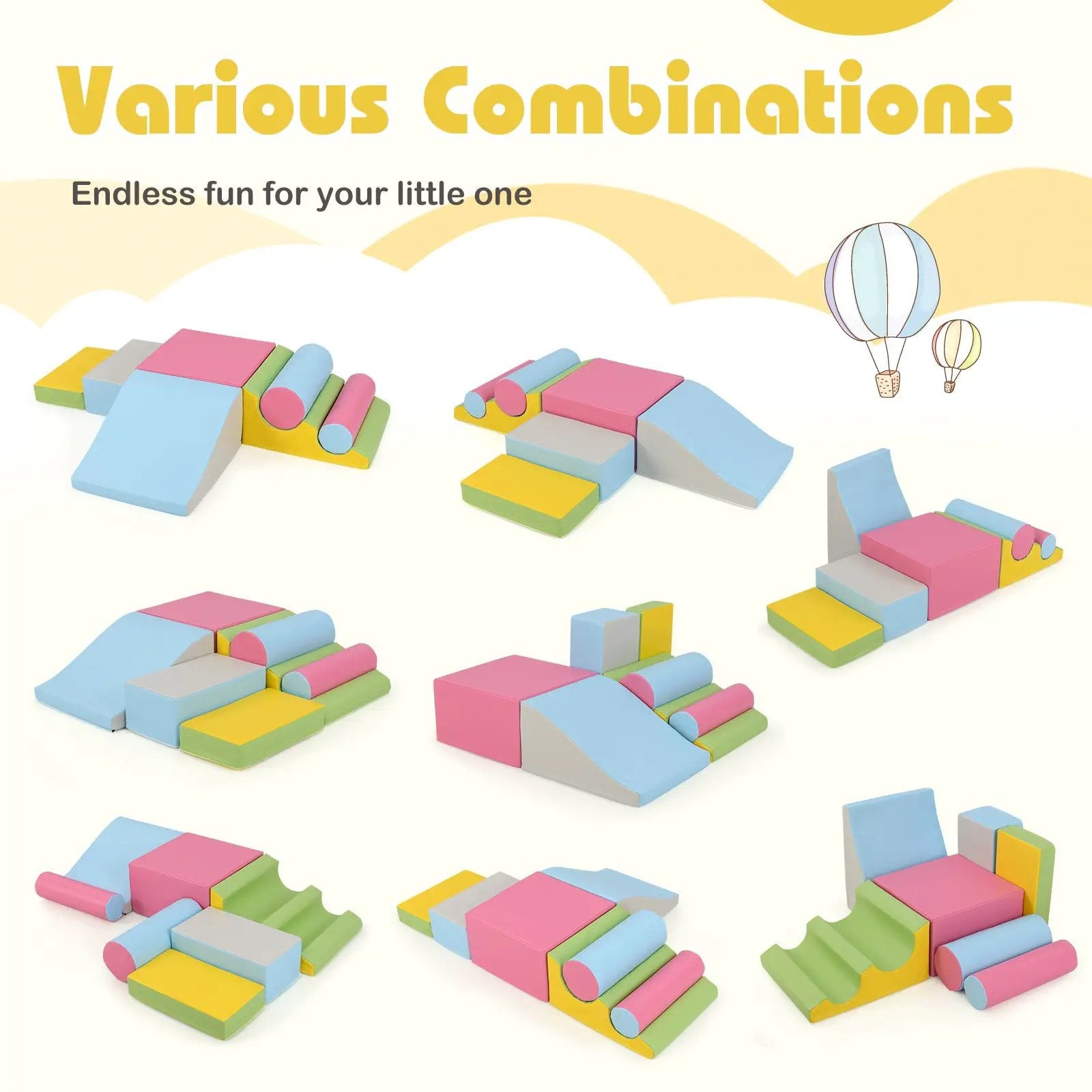7-Piece Foam Blocks for Toddlers Soft Climbing Toys Indoor Play for Babies by DirectDeals