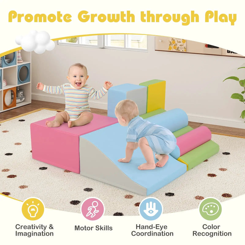 7-Piece Foam Blocks for Toddlers Soft Climbing Toys Indoor Play for Babies by DirectDeals