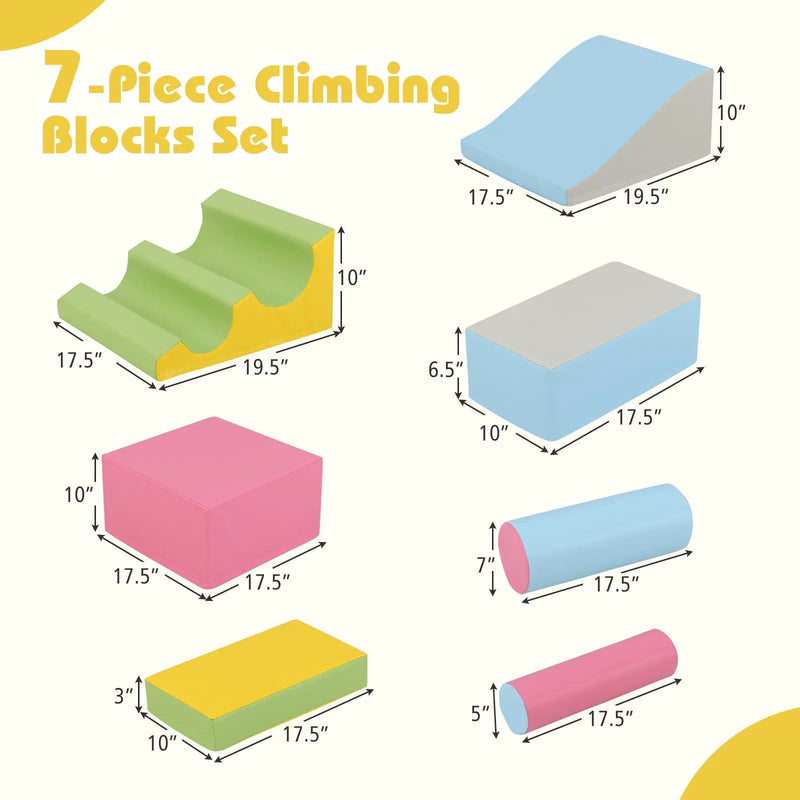 7-Piece Foam Blocks for Toddlers Soft Climbing Toys Indoor Play for Babies by DirectDeals