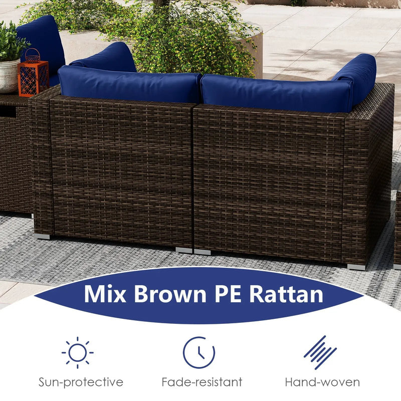 7 Pieces Outdoor Furniture Set with 32 Inch Fire Pit Table and Propane Tank Cover by DirectDeals