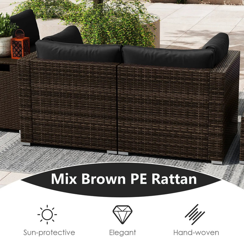 7 Pieces Outdoor Furniture Set with 32 Inch Fire Pit Table and Propane Tank Cover by DirectDeals