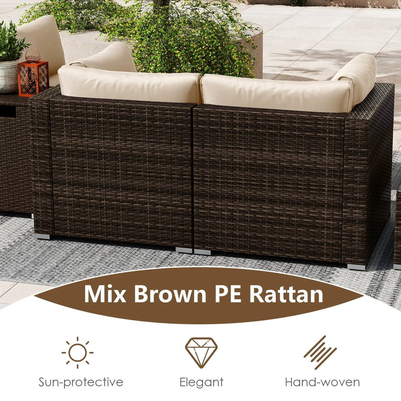 7 Pieces Outdoor Furniture Set with 32 Inch Fire Pit Table and Propane Tank Cover by DirectDeals