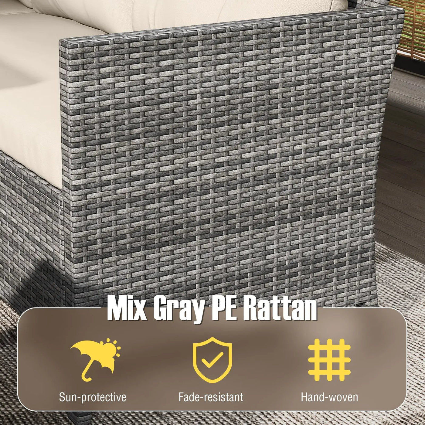 7 Pieces Patio Dining Furniture Set with Soft Cushions and Ottomans by DirectDeals