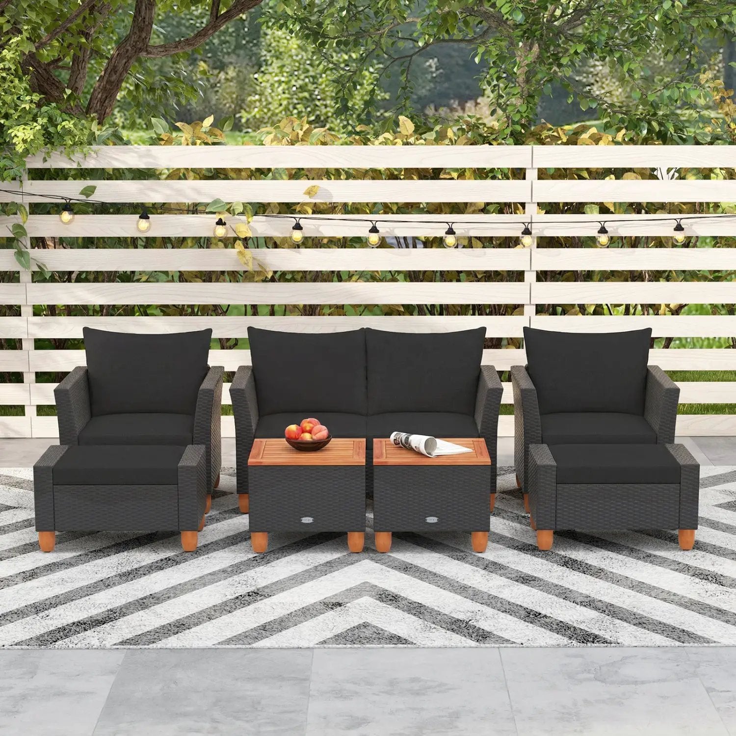 7-Piece Patio Conversation Set with Storage Table & Cushions by DirectDeals