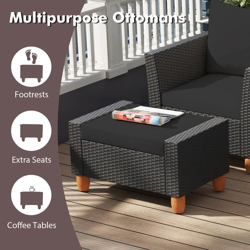 7-Piece Patio Conversation Set with Storage Table & Cushions by DirectDeals