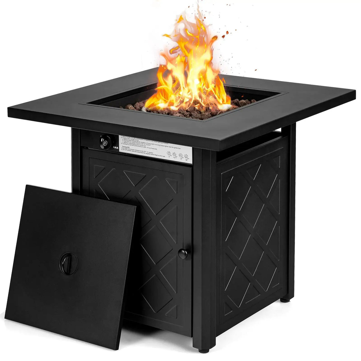 7 Pieces Patio Furniture Set with 28 Inches 50000 BTU Propane Gas Fire Pit Table by DirectDeals