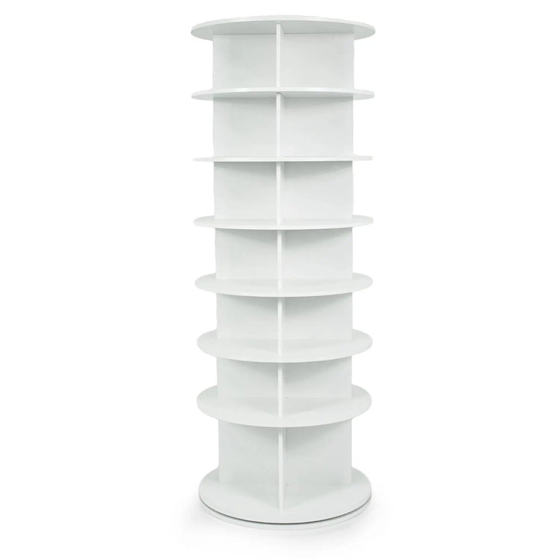 7-Tier Rotating Shoe Rack Tower with 360° Spin - White by DirectDeals