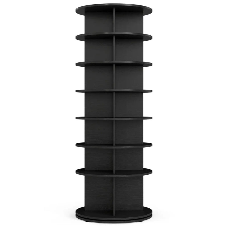7-Tier Rotating Shoe Rack Tower with 360° Spin - White by DirectDeals