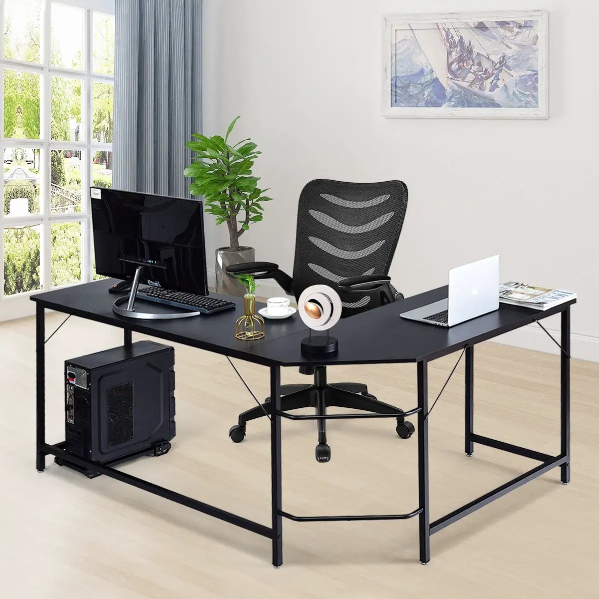 L Shaped Desk Corner Computer Desk PC Laptop Gaming Table Workstation by DirectDeals